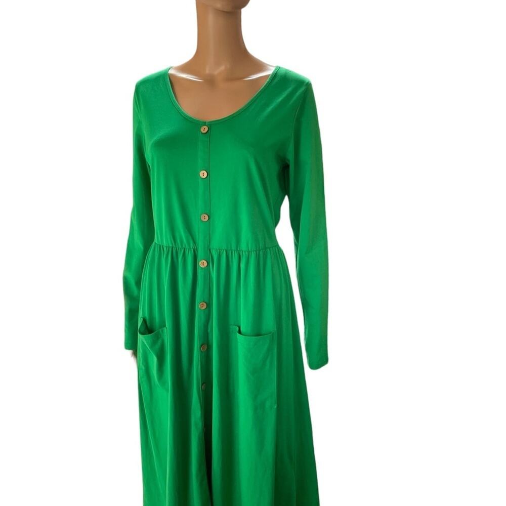 Nwt Ouges Women's V Neck Button Down Midi Skater … - image 2